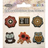 "Decola" Наклейки декоративные прорезиненные, 6 шт