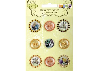 "Decola" Украшения-наклейки декоративные со стразами, 9 шт