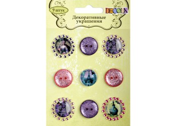 "Decola" Украшения-наклейки декоративные со стразами, 9 шт