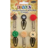 "Decola" Скрепки декоративные "Vintage", 6 шт