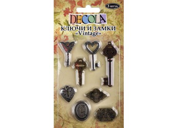 "Decola" Ключи и замки "Vintage", 8 шт