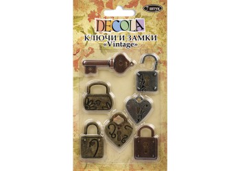 "Decola" Ключи и замки "Vintage", 7 шт