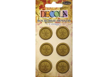 "Decola" Печати-наклейки восковые "Vintage", 6 шт