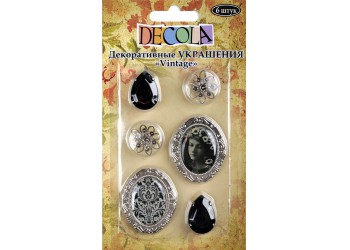 "Decola" Украшения декоративные для скрапбукинга "Vintage", 6  шт